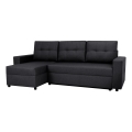 Uniwersalna rozkładana  tapicerowana sofa z funcją spania i miejscem do przechowywania SEVILLA antracyt
