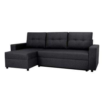 Uniwersalna rozkładana  tapicerowana sofa z funcją spania i miejscem do przechowywania SEVILLA antracyt