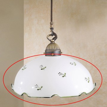 Uniwersalny klosz zamienny NONNA E27 Ø 20 cm biały/zielony