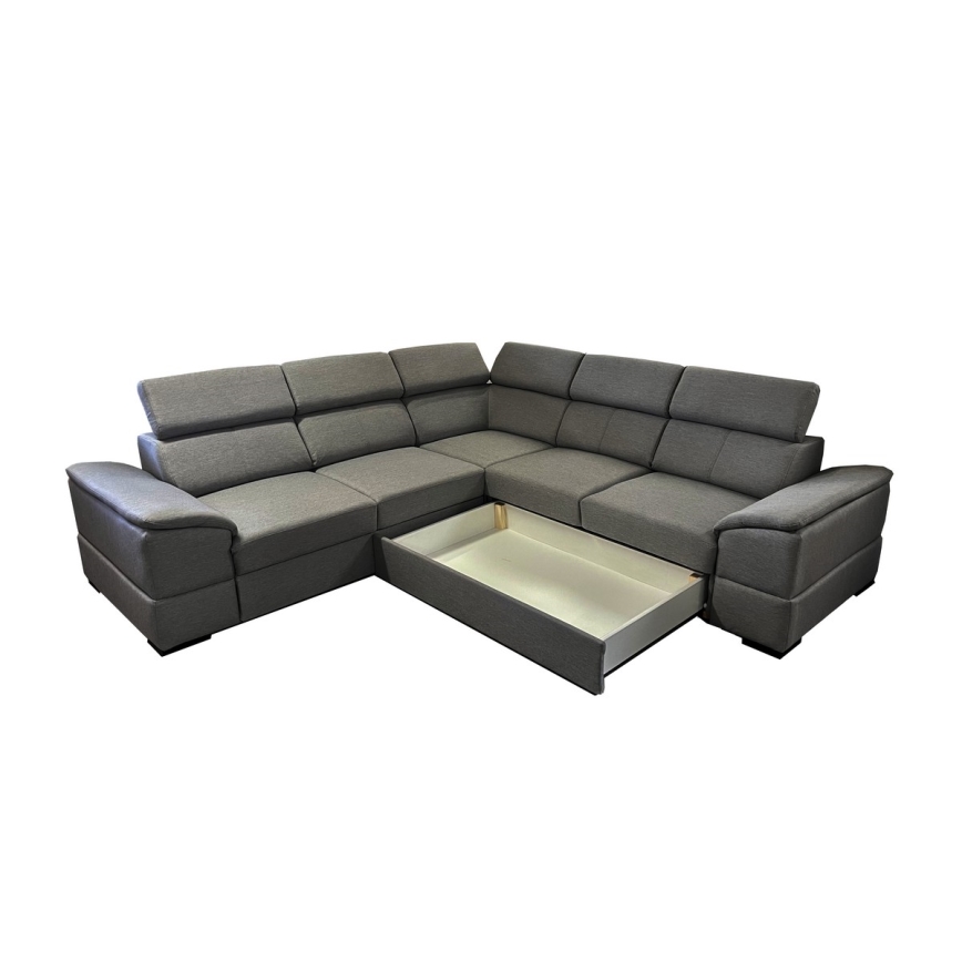 Uniwersalny narożnik rozkładany z pojemnikiem GRANADA ciemnoszary