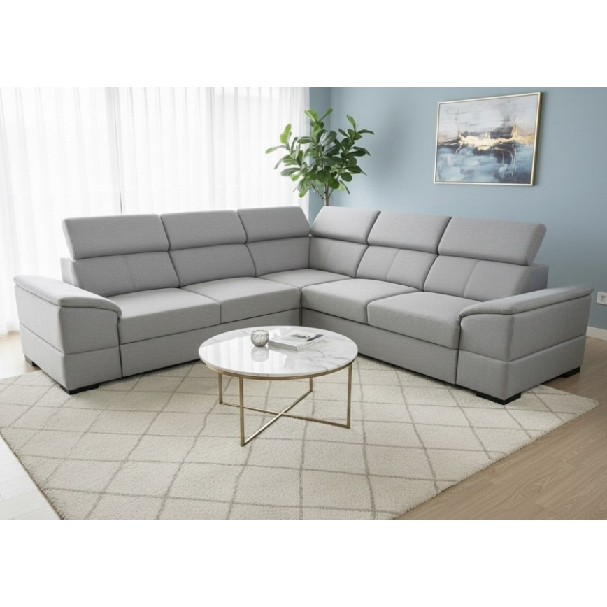 Uniwersalny narożnik rozkładany z pojemnikiem GRANADA szary