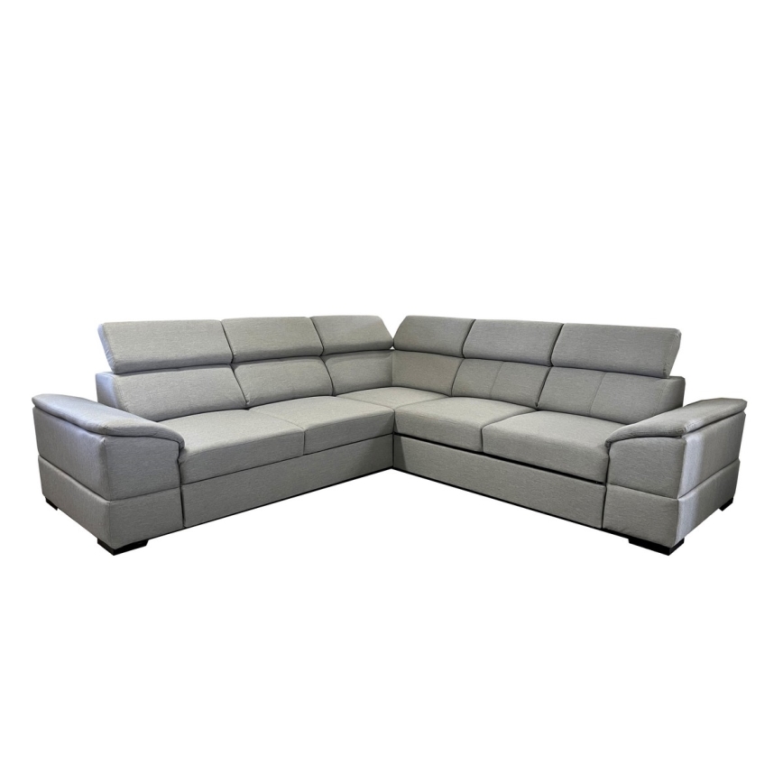 Uniwersalna narożna rozkładana sofa z pojemnikiem GRANADA beżowa