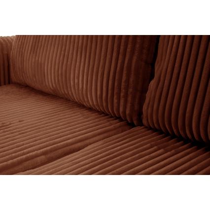 Uniwersalny rozkładany narożnik z pojemnikiem w układzie L FRIDA brązowy