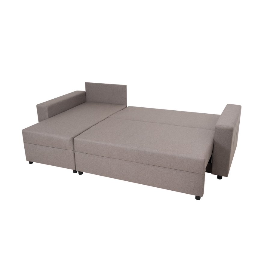 Uniwersalny narożnik z funkcją spania i pojemnikiem na pościel SEVILLA szary