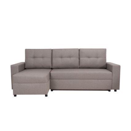 Uniwersalny narożnik z funkcją spania i pojemnikiem na pościel SEVILLA szary