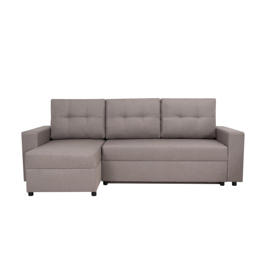 Uniwersalny narożnik z funkcją spania i pojemnikiem na pościel SEVILLA szary