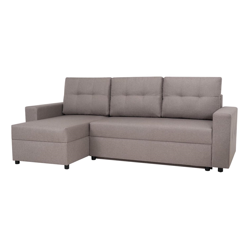 Uniwersalny narożnik z funkcją spania i pojemnikiem na pościel SEVILLA szary