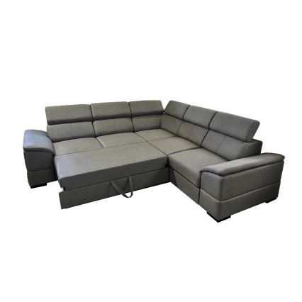 Uniwersalna narożna rozkładana sofa z pojemnikiem na pościel GRANADA ciemnoszara
