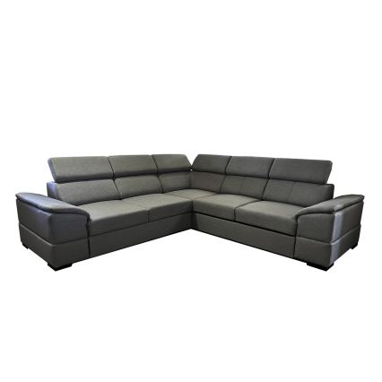 Uniwersalna narożna rozkładana sofa z pojemnikiem na pościel GRANADA ciemnoszara
