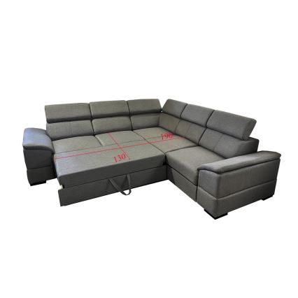 Uniwersalna narożna rozkładana sofa z pojemnikiem na pościel GRANADA ciemnoszara