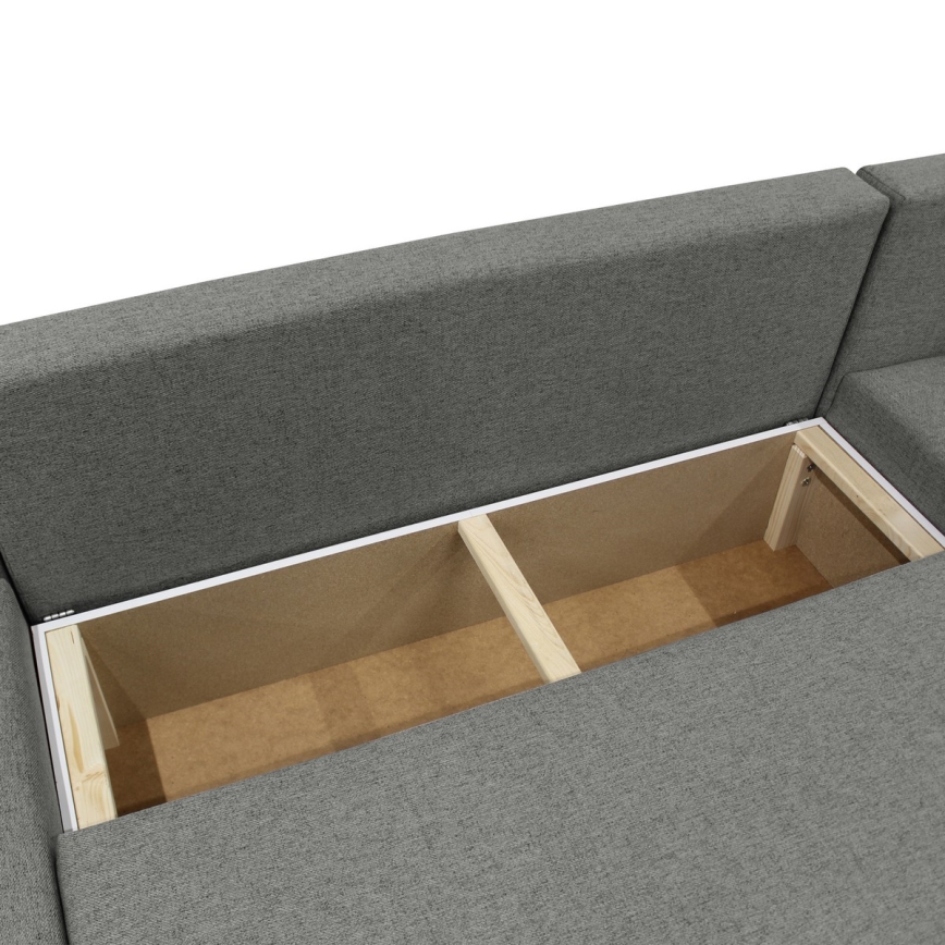 Uniwersalny rozkładany narożnik z pojemnikiem w układzie U ALMEIDA antracyt