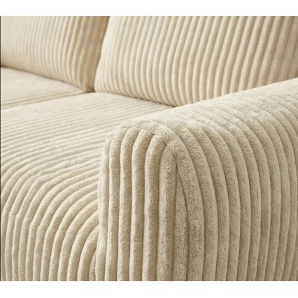 Uniwersalna rozkładana narożna sofa w kształcie L z pojemnikiem FRIDA kremowa