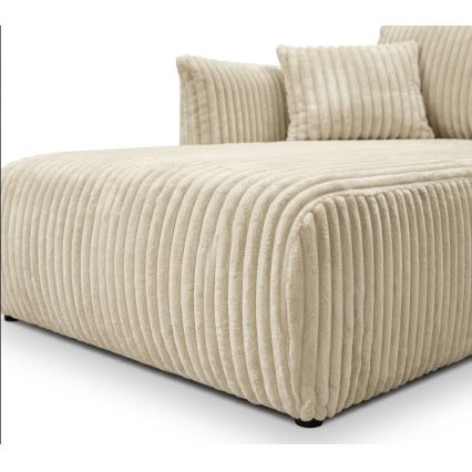 Uniwersalna rozkładana narożna sofa w kształcie L z pojemnikiem FRIDA kremowa