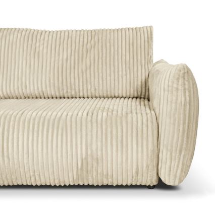 Uniwersalna rozkładana narożna sofa w kształcie L z pojemnikiem FRIDA kremowa