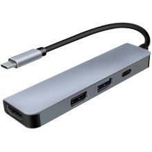 USB-C hub 4w1 Power Delivery 100W a HDMI 4K