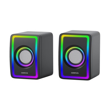 USB Głośniki z RGB podświeceniem 2x3W/5V czarny