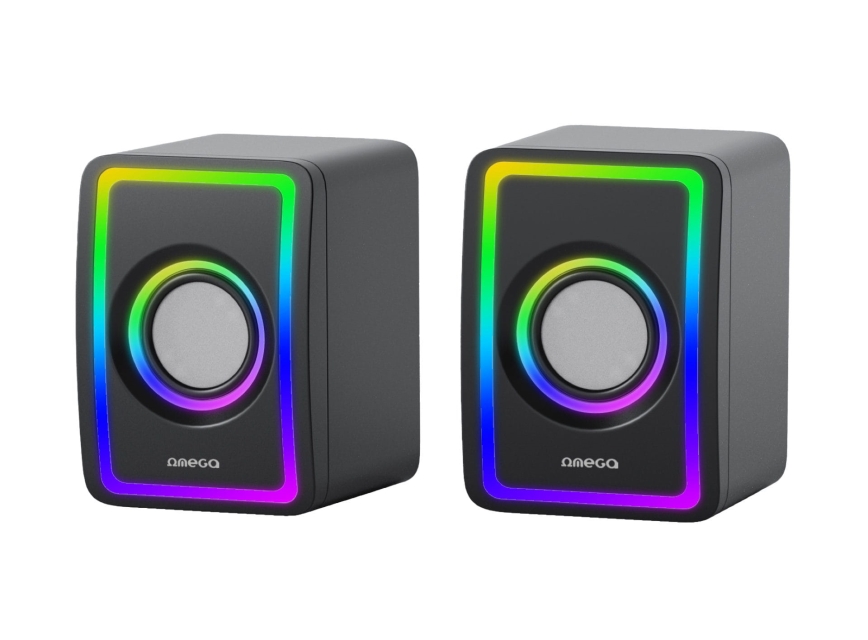 USB Głośniki z RGB podświeceniem 2x3W/5V czarny