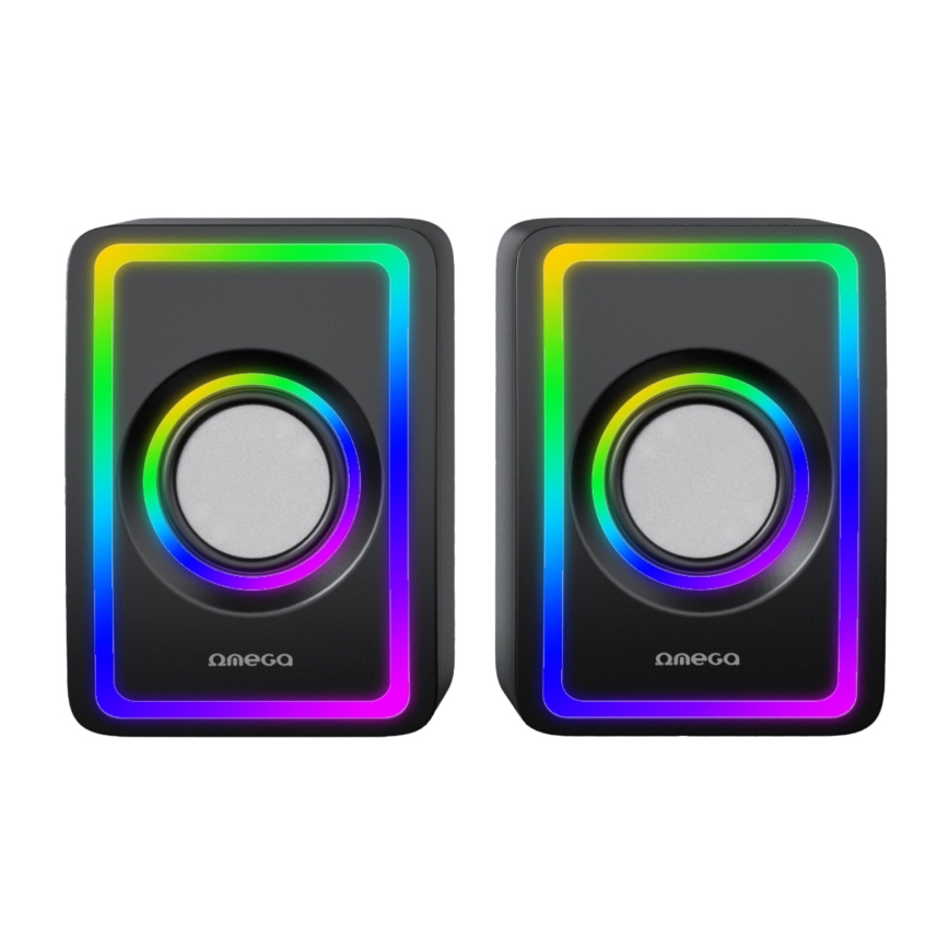 USB Głośniki z RGB podświeceniem 2x3W/5V czarny