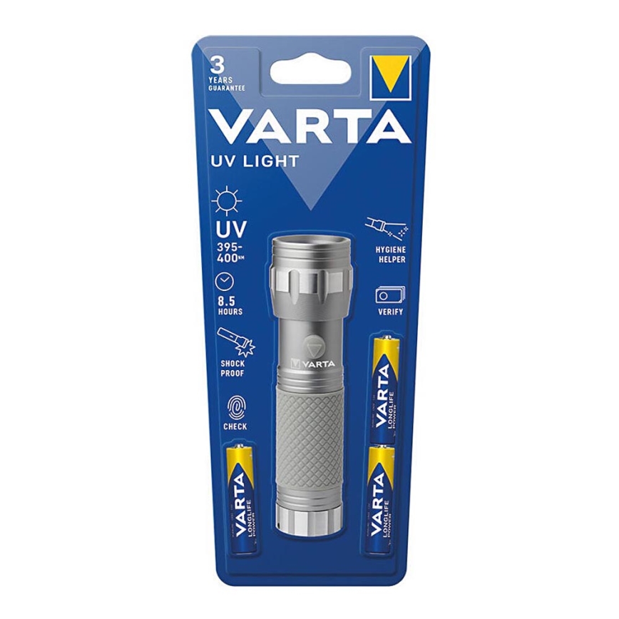 Varta 15638101421 - LED Latarka UV LIGHT UV/3xAAA
