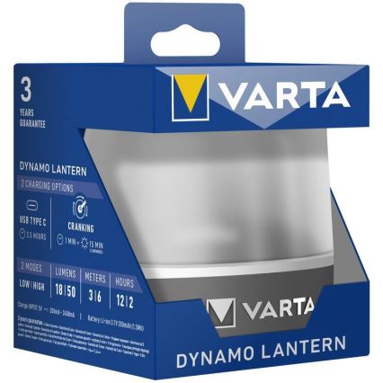 Varta 17670101111 - LED akumulatorowy lampa DYNAMO LANTERN LED/5V 350 mAhIP54