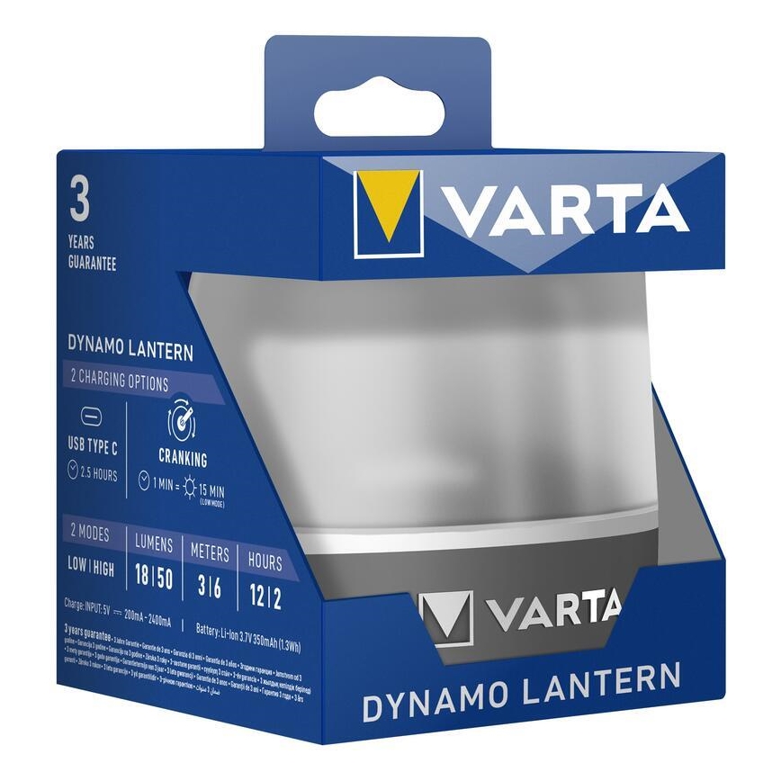 Varta 17670101111 - LED akumulatorowy lampa DYNAMO LANTERN LED/5V 350 mAhIP54
