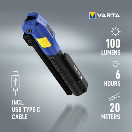 Varta 18649101401 - LED Ładowalna latarka WORK FLEX F20R LED/5V IP54