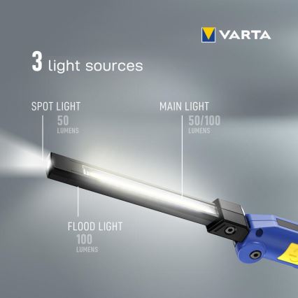 Varta 18649101401 - LED Ładowalna latarka WORK FLEX F20R LED/5V IP54