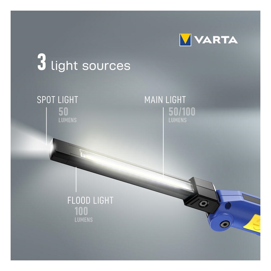 Varta 18649101401 - LED Ładowalna latarka WORK FLEX F20R LED/5V IP54