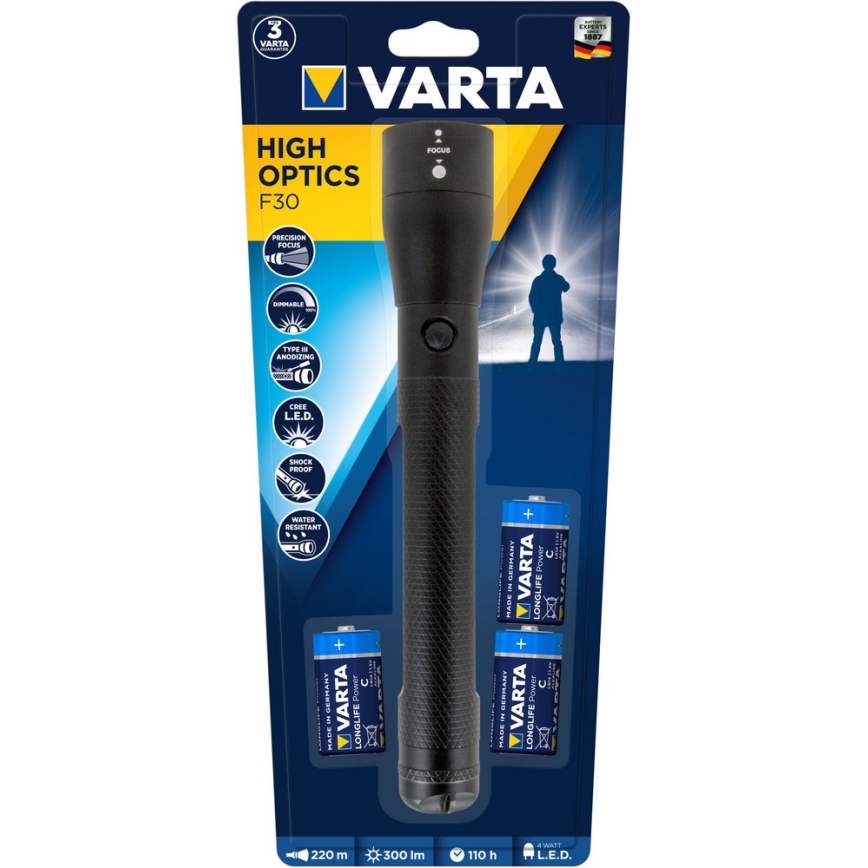 VARTA 18812 - LED Latarka ściemnialna LED/4W/3xC