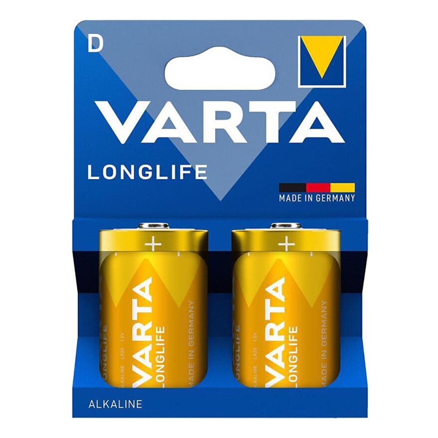Varta 4120101422 - 2 szt Baterie alkaliczne LONGLIFE D 1,5V