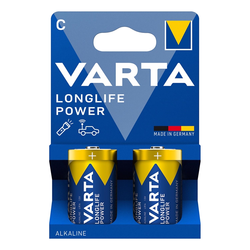 Varta 4914121422 - 2 sztuki baterii alkalicznych LONGLIFE POWER LR14/C 1,5V