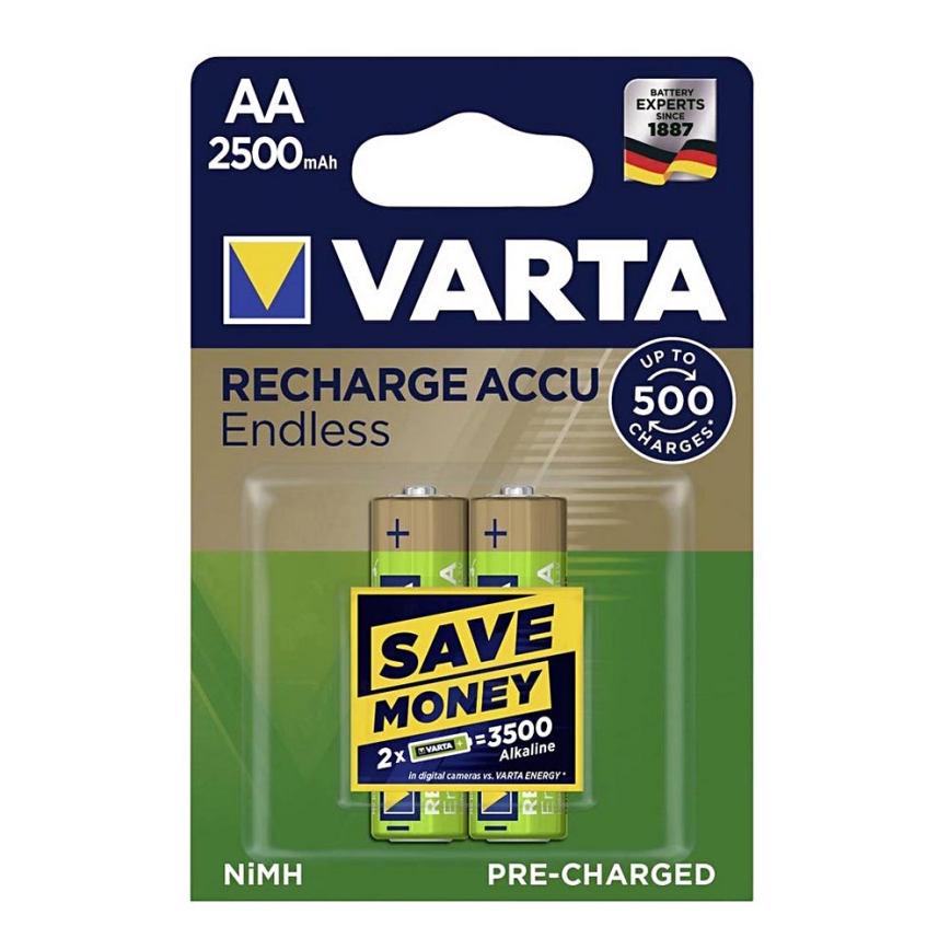 VARTA 56686 - 2x Bateria ładowalna 2500 mAh AA 1,2V