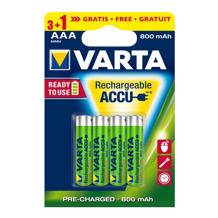 Varta 5670 - 3+1 szt. Baterie ładowane ACCU AAA Ni-MH/800mAh/1,2V