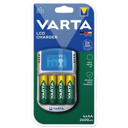 Varta 57070201451 - LCD Ładowarka baterii 4xAA/AAA 2600mAh 5V