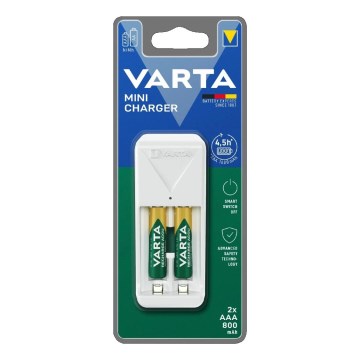 Varta 57656201421 - Ładowarka do akumulatorów 2x AA/AAA 800 mAh 230 V