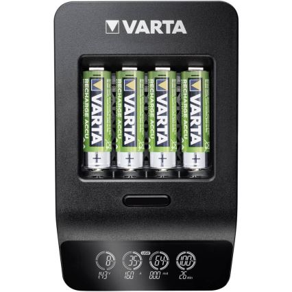 VARTA 57684 - LCD Smart ładowarka 4xAA/AAA ładowanie 1,5 godz