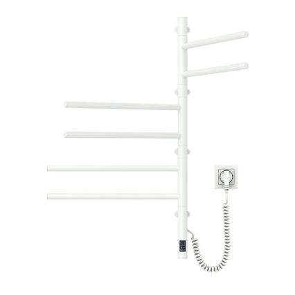 Vertaduro - Elektryczny obrotowy wieszak na ręczniki z termostatem ARA 105W/230V 80x49 cm IP44 biały