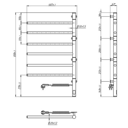 Vertaduro - Elektryczny obrotowy wieszak na ręczniki z termostatem ARA 105W/230V 80x49 cm IP44 biały