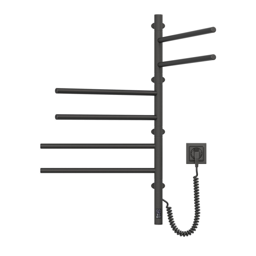 Vertaduro - Elektryczny obrotowy suszacz do ręczników z termostatem ARA 105W/230V 82x49 cm IP44 czarny