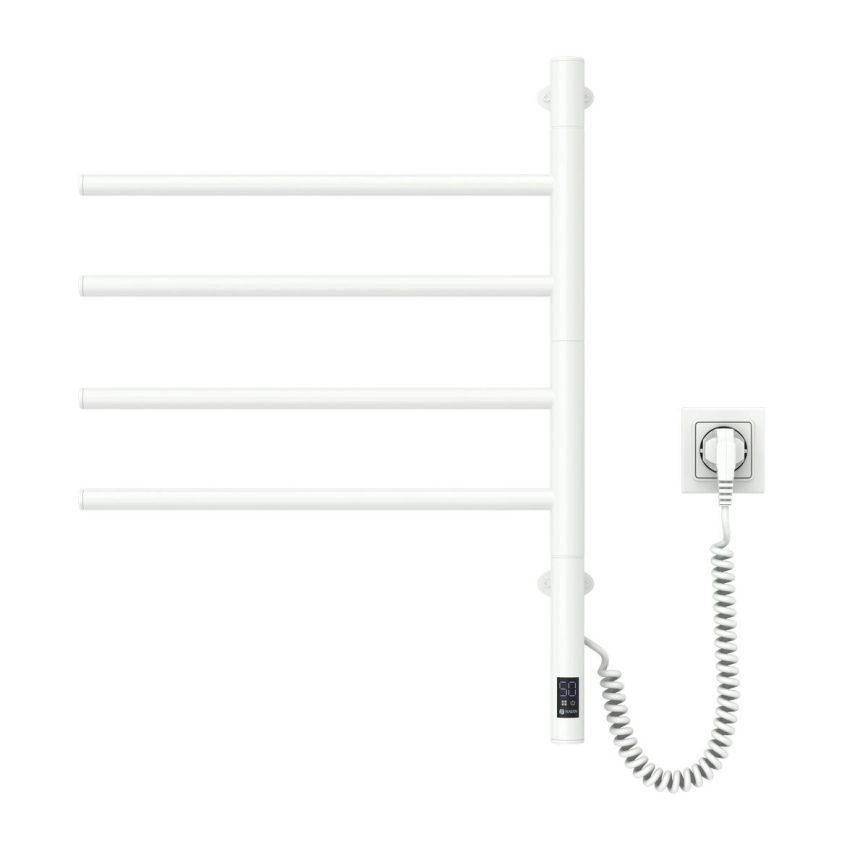Vertaduro - Elektryczny obrotowy wieszak na ręczniki z termostatem ARA 60W/230V 65x49 cm IP44 biały