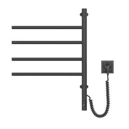 Vertaduro - Elektryczny obrotowy wieszak na ręczniki z termostatem ARA 60W/230V 65x49 cm IP44 czarny