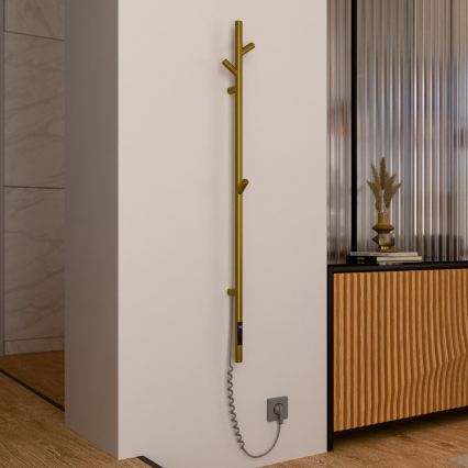 Vertaduro - Elektryczny suszacz na ręczniki MEDA 37W 118x16 cm złoty