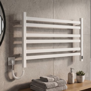 Vertaduro - Elektryczny suszacz na ręczniki z termostatem AVA 181W/230V 50x90 cm IP44 biały lewy