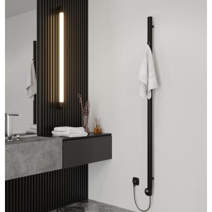 Vertaduro - Grzejnik łazienkowy z termostatem ERDA 400W 180x5 cm czarny