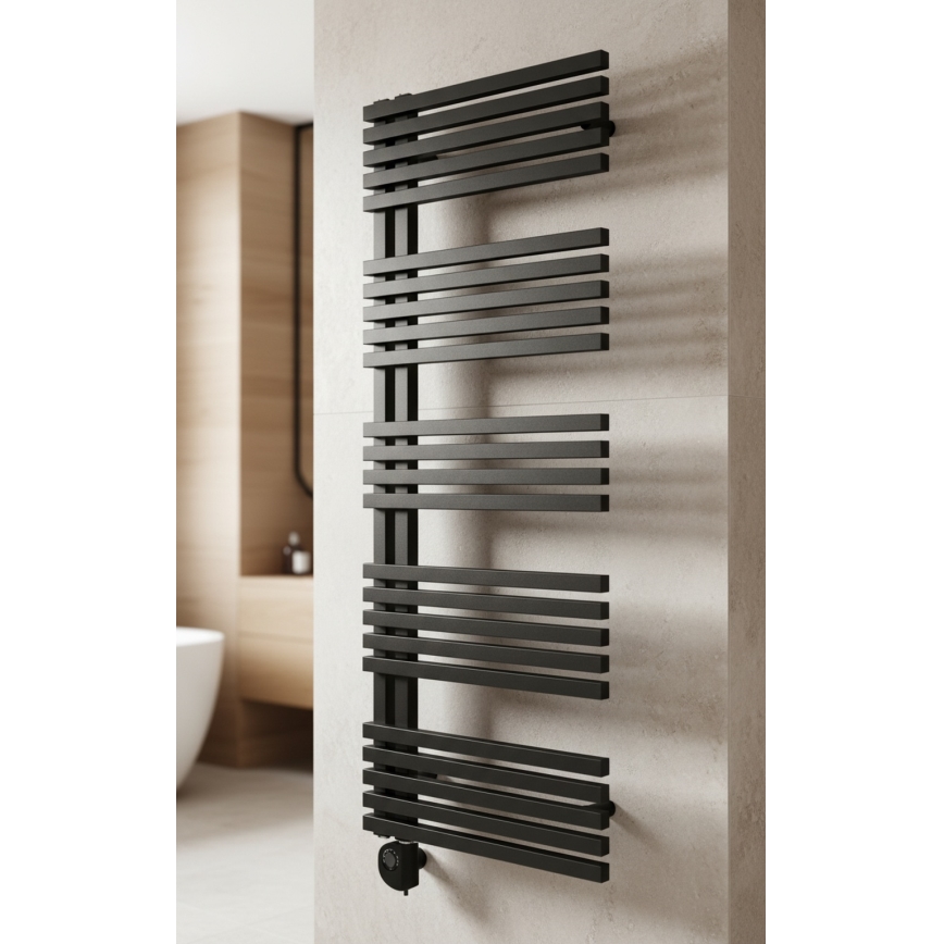 Vertaduro - Grzejnik łazienkowy z termostatem MICHELLE 600W 129x50 cm antracyt
