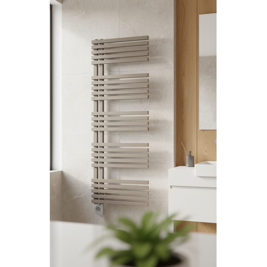Vertaduro - Grzejnik łazienkowy z termostatem MICHELLE 600W 129x50 cm taupe