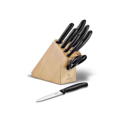 Victorinox - 10-częściowy zestaw noży kuchennych w bloku SWISS CLASSIC buk/beżowy