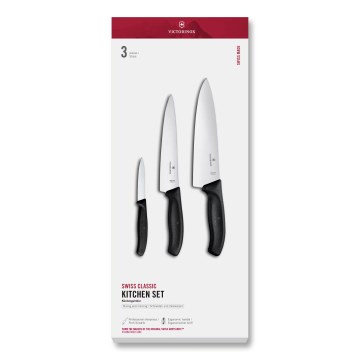Victorinox - 3-częściowy zestaw noży kuchennych SWISS CLASSIC, czarny