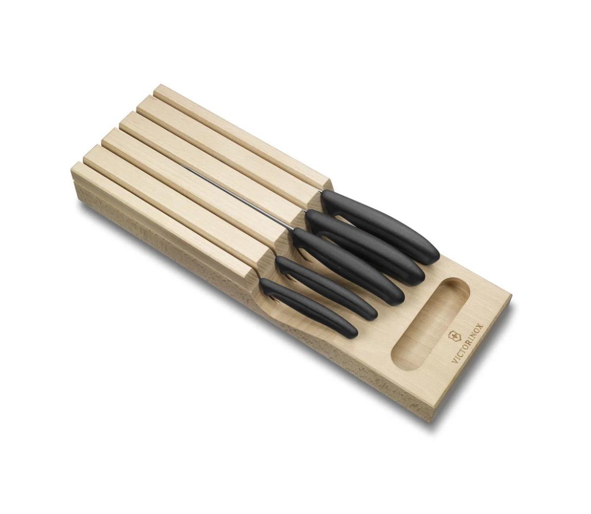Victorinox - 6-częściowy zestaw noży kuchennych SWISS CLASSIC z organizerem, buk/beżowy