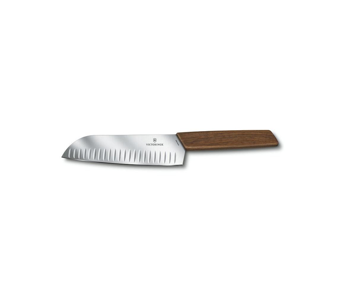 Victorinox - Nóż kuchenny Santoku SWISS MODERN 17 cm orzech
